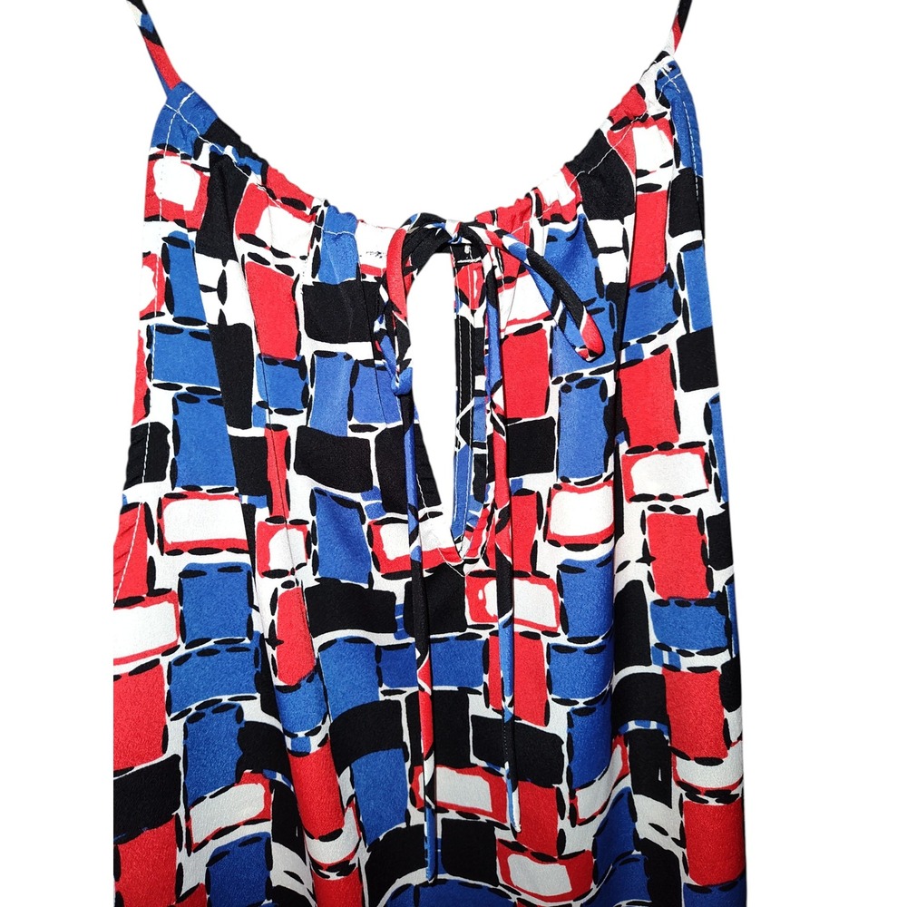 Womens Chicos Halter Top Red White Blue Geometric Print Small Resort/Vacation - Picture 5 of 6